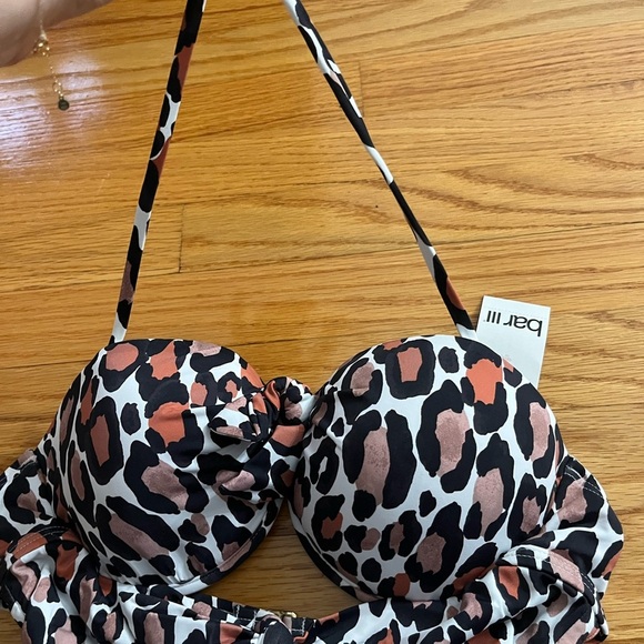 NWT BAR lll Multicolor Wild Tie Front One Piece Swimsuit - Picture 4 of 5